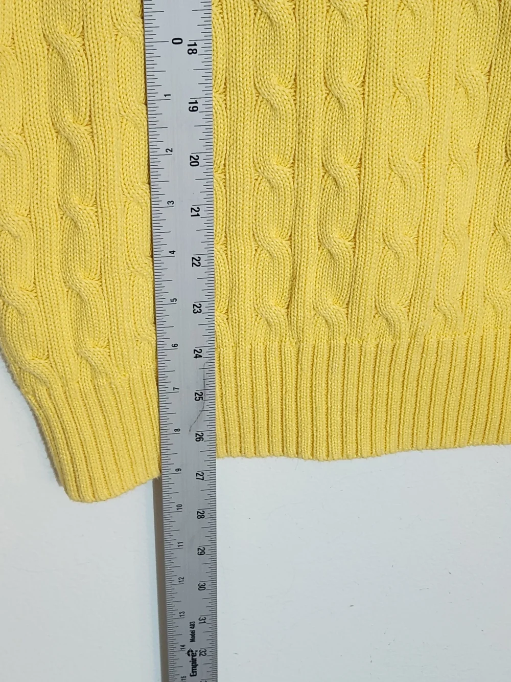 Polo Ralph Lauren Boys Yellow Cable Knit Sweater Vest Size XL 18-20